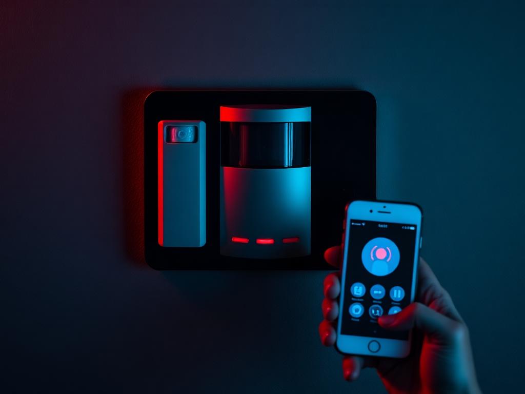 Panel de alarma y sensor controlados desde el celular